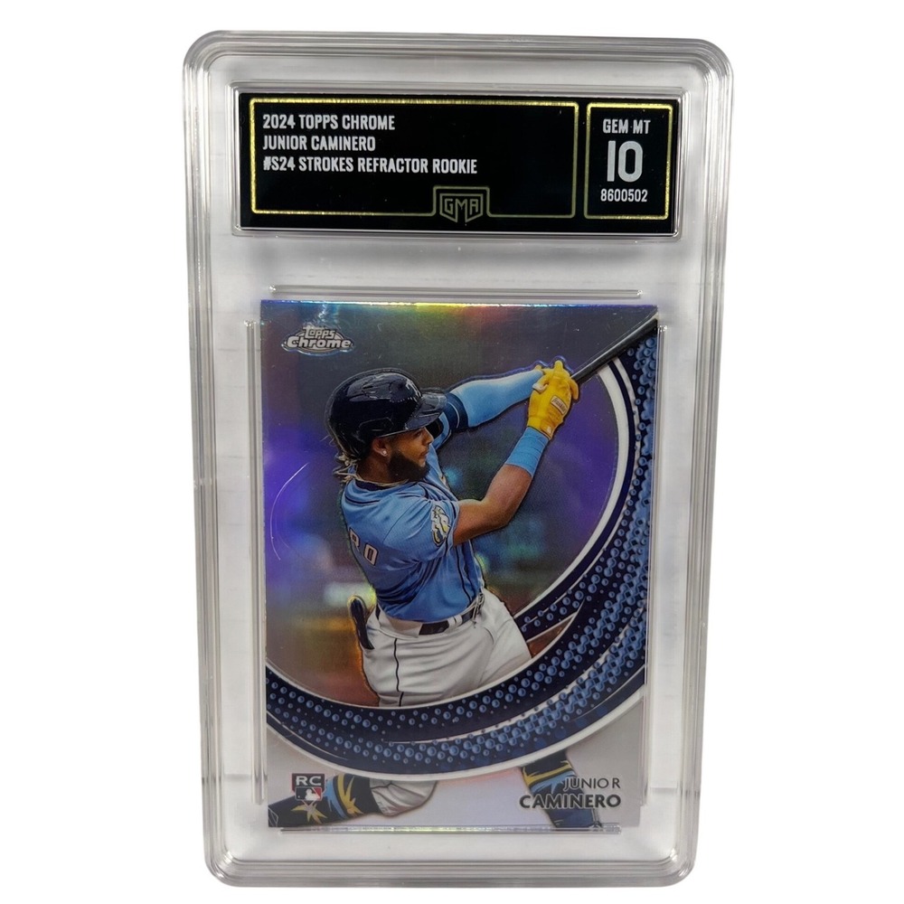 2024 Topps Chrome Junior Caminero Strokes Refractor Rookie GMA 10 GEM MT S-24